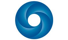CORTEX Grid Logo – circular logo with five blue gradient petals forming a dynamic swirl around a central white core.